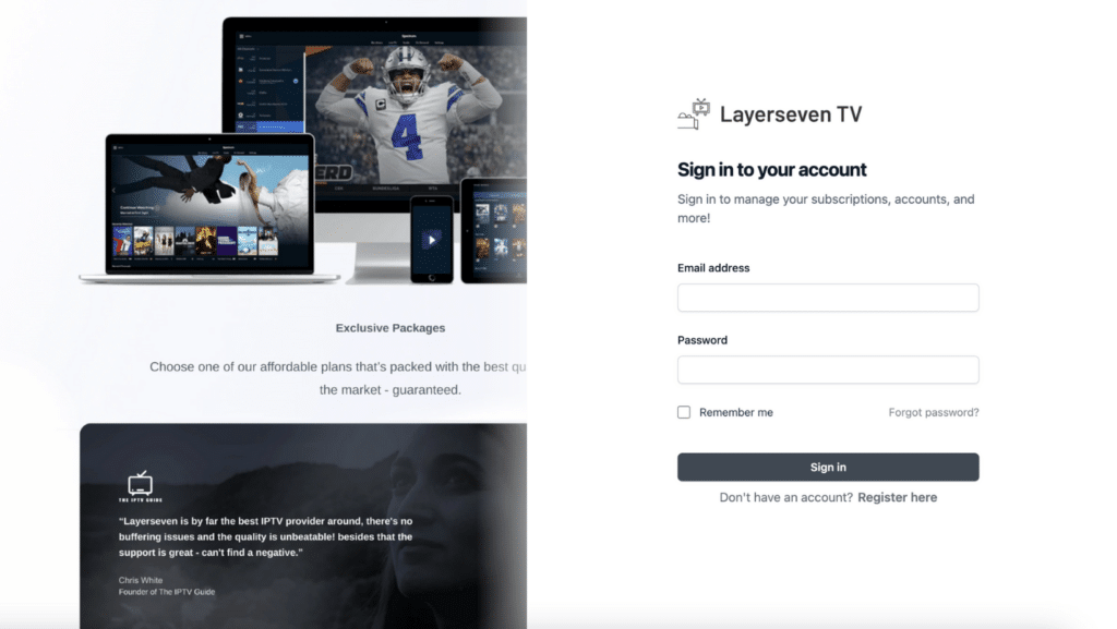 Layerseven signup page